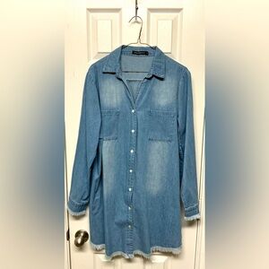 Denim long sleeve dress XL